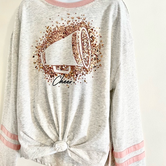 🆕Girls Justice Sequin CHEER Graphic Long Sleeve Tee - Picture 8 of 13